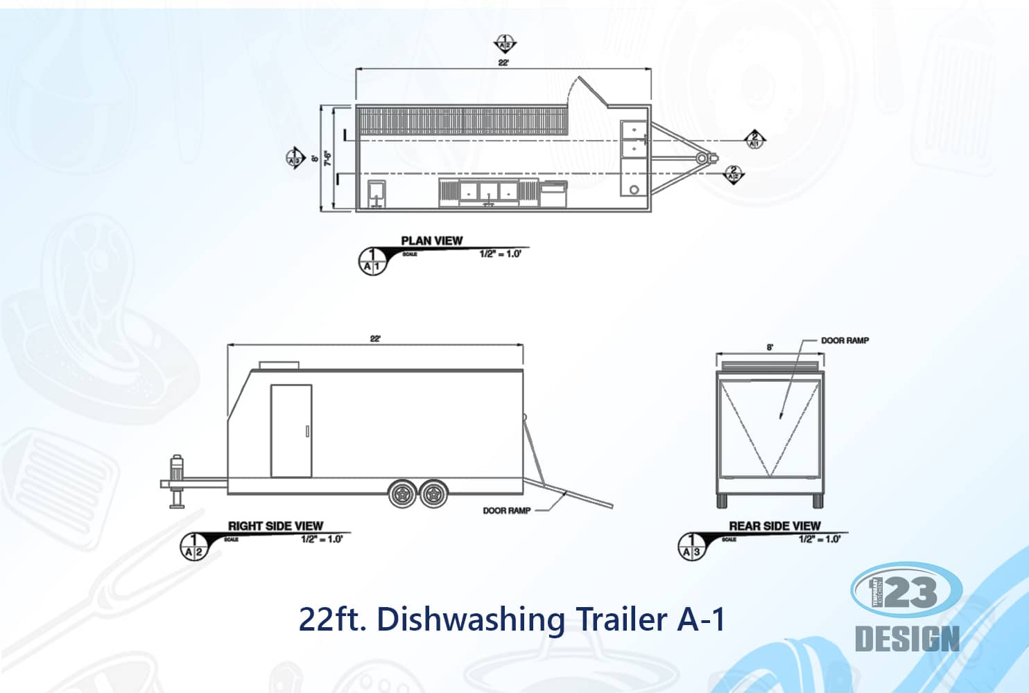 22ft. Dishwashing Trailer A-1