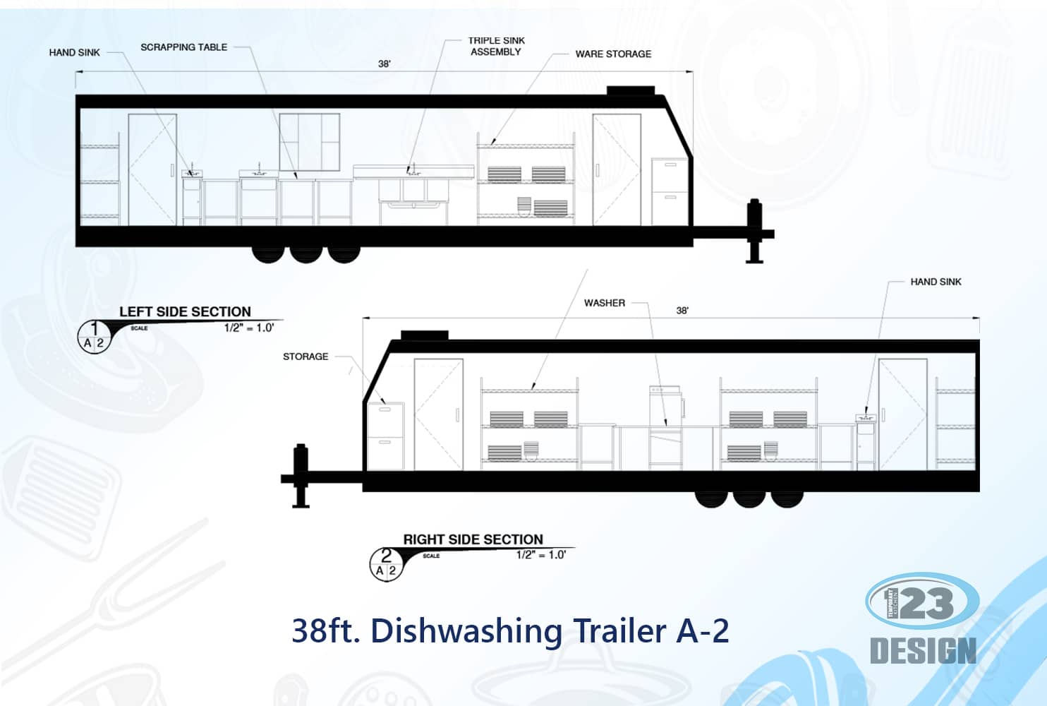 38ft. Dishwashing Trailer A-2